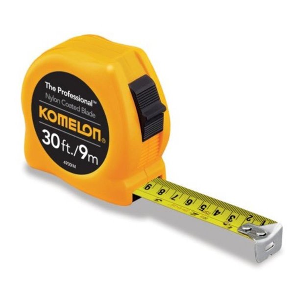 Komelon The Professional 30-Foot in. & Metric Scale Power Tape, Yellow KO389588